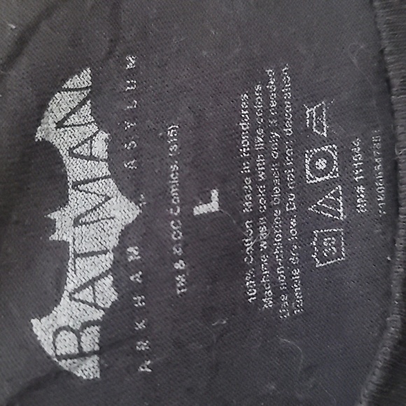 Batman the joker arkham asylum inmate black short sleeve t shirt tee crew neck l - Picture 2 of 3